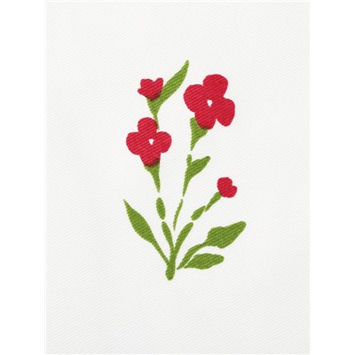 Шторы для кухни «Этель. Цветочек», 150×150 см - 2 шт., саржа 190 г/м², 100% хлопок