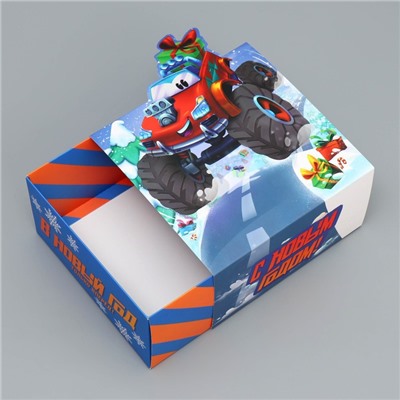 Подарочная коробка новогодняя складная «Только вперед», 15×15×8 см