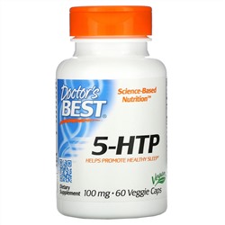 Doctor's Best, 5-гидрокситриптофан, 100 мг, 60 вегетарианских капсул