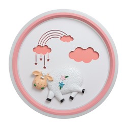 Светильник «Овечка» LED 48 Вт 3000-6000К розовый 50×50×6 см BayerLux