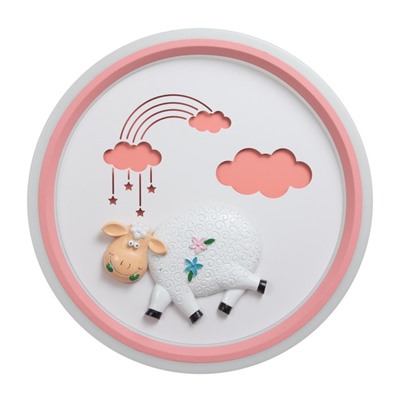 Светильник «Овечка» LED 48 Вт 3000-6000К розовый 50×50×6 см BayerLux