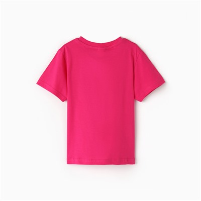 Футболка для девочки однотонная ATA kids, цвет фуксия, рост 152 см