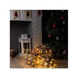 УЦЕНКА Фигура световая «Подарки Еловая ветвь» 15×20×25 см, 90LED, фиксинг, ААх2, Т/БЕЛЫЙ