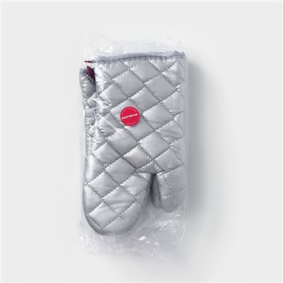 Набор прихваток Доляна «Профи», 2 шт., 30×16×2 см, серый