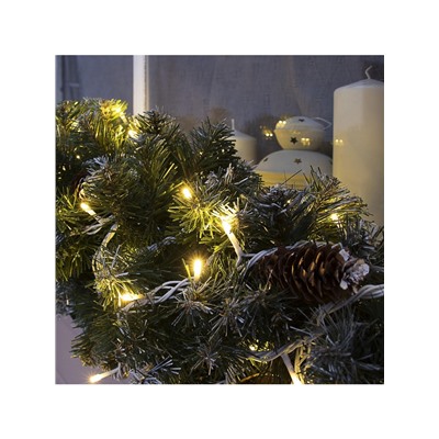 Гирлянда «Нить» 10 м, IP44, УМС, белая нить, 100 LED, свечение тёплое белое, 220 В