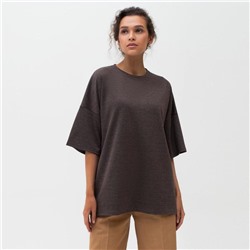 Футболка женская MINAKU OVERSIZE FIT, коричневая, размер 42