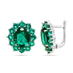 Серьги из серебра аквамарин выращ., Капитолина