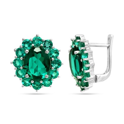 Серьги из серебра аквамарин выращ., Капитолина