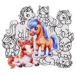 Копилка с пазлом "Лошадки" (цветная)