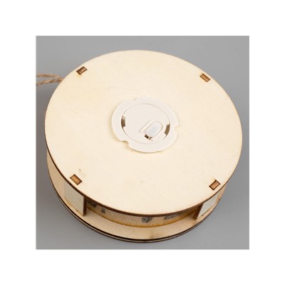 Ёлочная игрушка «Шар с лисёнком», 10×10×2 см, от батареек, свечение тёплое белое