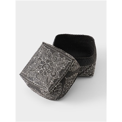 Корзинка плетёная «Бонтанг», 19×19×14 см, бамбук, тёмная