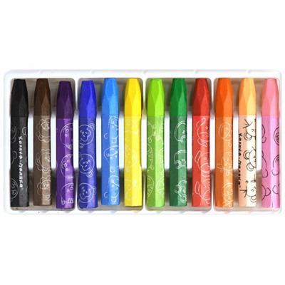 Пастель масляная 12цв утолщенная 11мм КВПШ12 Каляка-Маляка