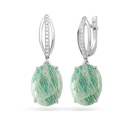 Серьги из серебра амазонит, С1166