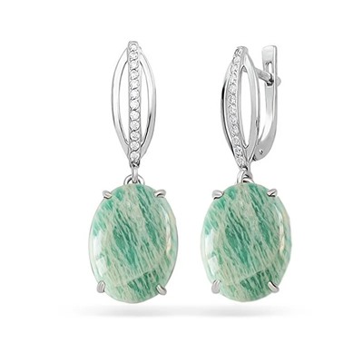 Серьги из серебра амазонит, С1166