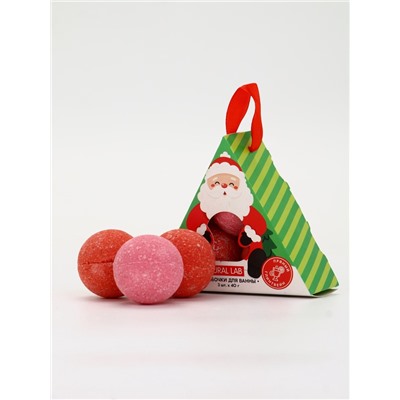 Бомбочки для ванны «Санта», набор 3 шт. × 40 г, пряный глинтвейн, URAL LAB