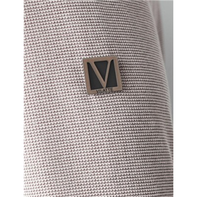 Лонгслив из фактурного трикотажа с плетеным воротником поло с застежкой на пуговицы