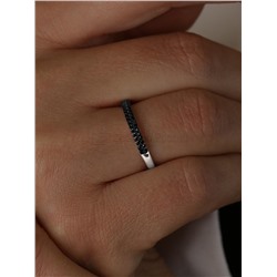 Серьги из серебра с натуральной чёрной шпинелью родированные 925 пробы С-7192р416