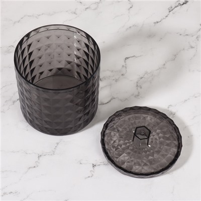 Органайзер для хранения, 1 секция, с крышкой, d=10×12.5 см, чёрный