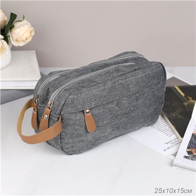 Косметичка 10х25х15 см серая / XN-020GR /уп 150/подарок мужчине