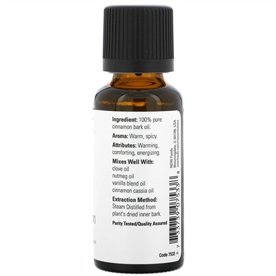 Now Foods, Essential Oils, эфирное масло коры корицы, 30 мл (1 жидк. унция)