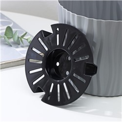 Кашпо для цветов со вставкой «Волна», 2 л, d=16 см, h=13.5 см, цвет серый