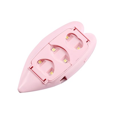 Лампа для маникюра LUF-09, UV/LED, 6 диодов, 6 Вт, USB, розовая