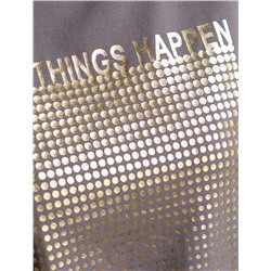 Нарядная футболка с блестящим принтом фольгой