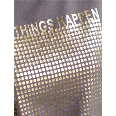 Нарядная футболка с блестящим принтом фольгой