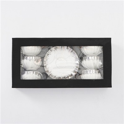 Сервиз чайный «Снежная лавина», 12 предметов: 6 кружек 80 мл, 6 блюдец d=11.2 см, керамика, МИКС