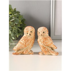Набор фигурок 2 шт. «Два совенка», 8×8 см, бежевый