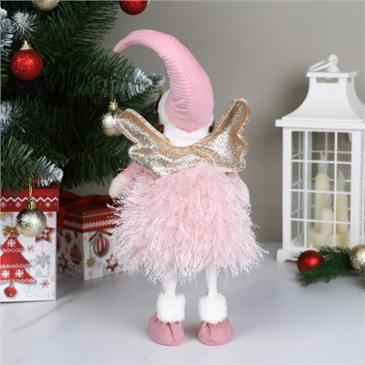 Новогоднее украшение Ангел 43 см / AW-16 /уп 60/розовое платье