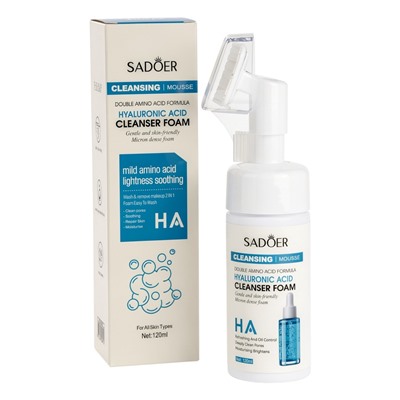 Пенка для умывания с щеткой, с гиалуроновой кислотой, 120 мл