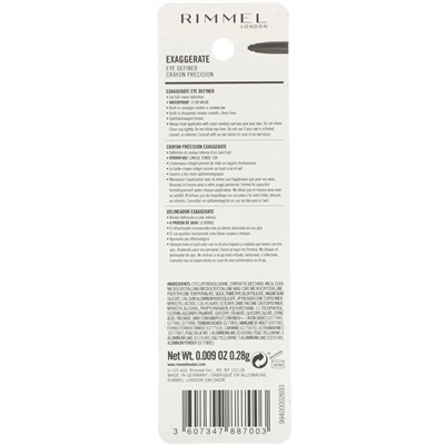 Rimmel London, Карандаш для глаз Exaggerate, оттенок 212 роскошный коричневый, 0,28 г