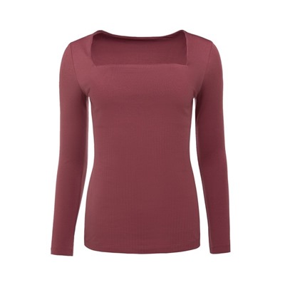 Лонгслив женский MINAKU: Basic line, бордовый, размер 44
