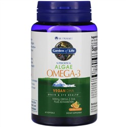 Minami Nutrition, Algae Omega-3, апельсиновый вкус, 60 мягких таблеток