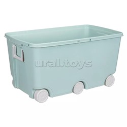 Ящик для игрушек на колесах 685х395х385мм, 66,5л (Светло-голубой)