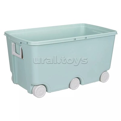 Ящик для игрушек на колесах 685х395х385мм, 66,5л (Светло-голубой)