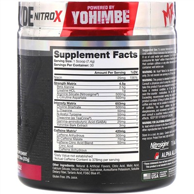 ProSupps, Mr. Hyde, Nitro X, предтренировочный комплекс со вкусом мороженого из голубой малины, 222 г (7,8 унции)
