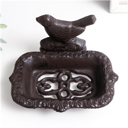 Фигурка-мыльница чугун «Птица», подставка для мелочей, 9×11×15 см