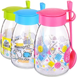 80559 Баночка с ложкой стекло 0,5 л РОЗОВЫЙ MB (х15)