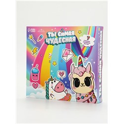 Набор детской косметики «Ты самая чудесная», тени, блеск для губ, бальзам для губ, глиттер, кольцо, подвеска