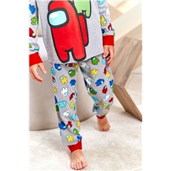 Пижама д/мал детская (фуфайка дл/рук, брюки) Juno AW21BJ631 Sleepwear Boys серый меланж амонг