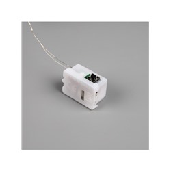 Гирлянда «Нить» 2 м роса с насадками «Цветы», IP20, нить серебристая, 20 LED, 4.6 В, батарейки AG13×3 (в комплекте), 3 режима, свечение тёплое белое