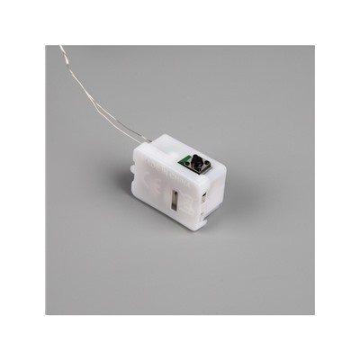 Гирлянда «Нить» 2 м роса с насадками «Цветы», IP20, нить серебристая, 20 LED, 4.6 В, батарейки AG13×3 (в комплекте), 3 режима, свечение тёплое белое