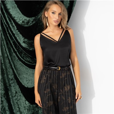 Топ шёлковая, Создана для поцелуев (чёрный)