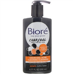 Biore, Очищающее средство для борьбы с акне с углем, 200 мл