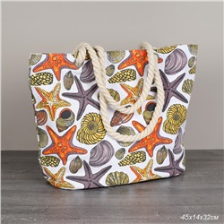 Сумка пляжная на молнии 45х32х14 см Морская звезда / BB11 /уп 1/