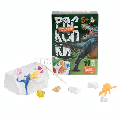 Раскопки "Ищи динозавров и кристаллы" (11 элементов)