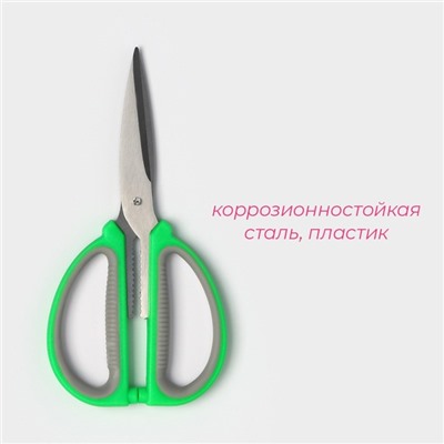 Ножницы кухонные Доляна «Помощник», 19 см, зелёные