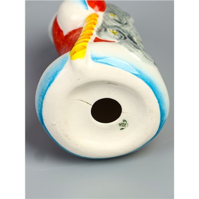 УЦЕНКА Сувенир «Дед Мороз Снеговей», красная шуба, 10 см, фарфор